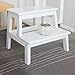 Produktbild XJIKSND IVNZEI Zweistufige Hocker-Bank, hölzerner Kindertritthocker, Leiter-Stuhl for Kinder und Erwachsene, Haus und Büro, 16.5x13.8x13.8inches (Color : White)