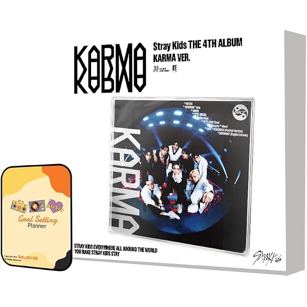 Stray-Kids - The 4th Album [KARMA] (CEREMONY Ver.) Outbox + Photobook + Photo Postcard Set + CD-R + Removable Sticker + Mini Poster + 2 Pin Badges + 5 Extra Photocards