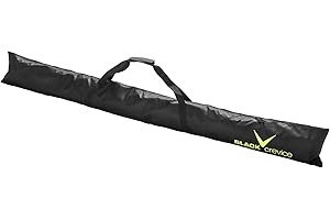 Black Crevice Bolsa de esquí Nordic I Bolso para 1 par de esquí de Fondo 210 cm I Bolsa de esquí con Cierre Doble y Cintas de compresión I Bolso de esquí de 600D/PVC con Correa