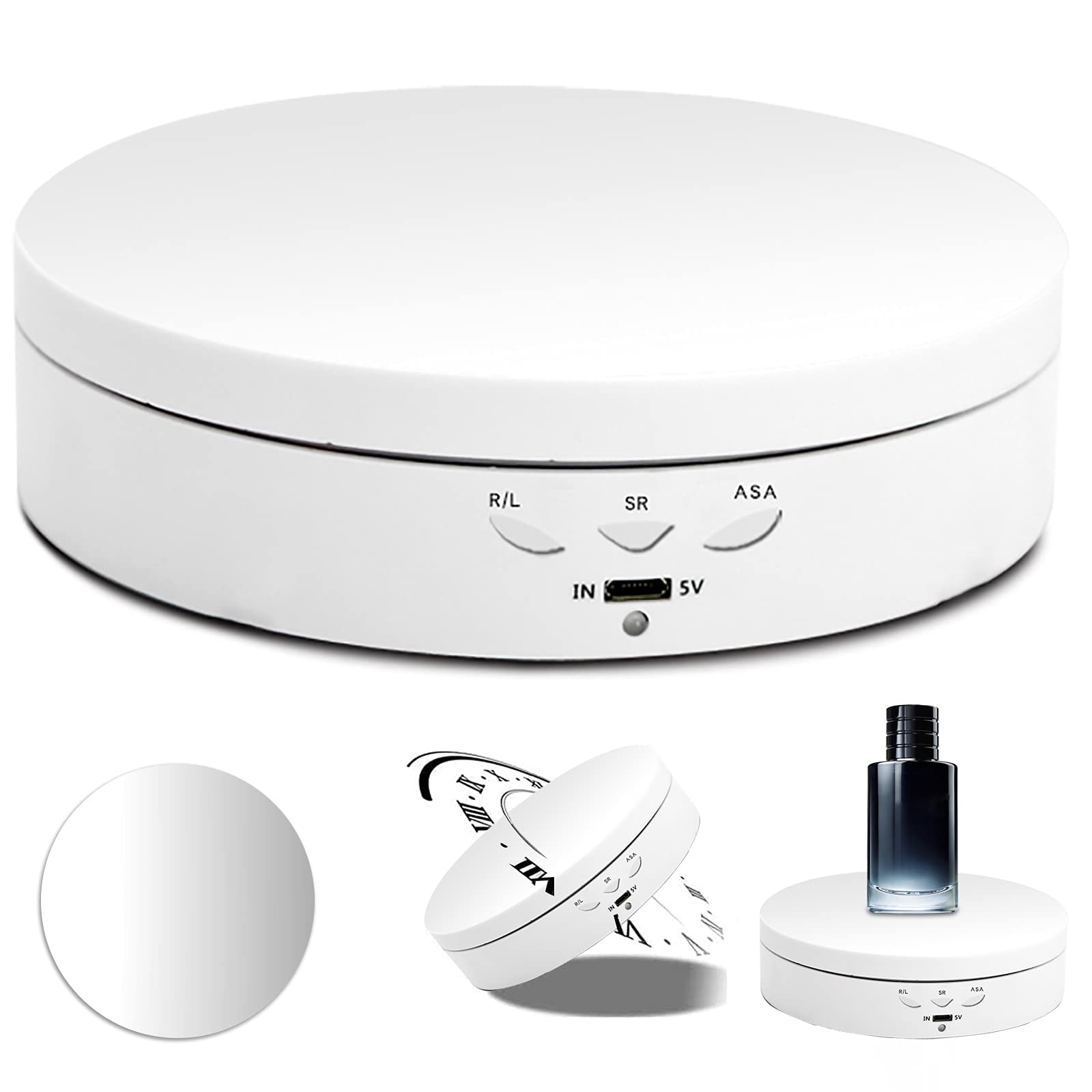 Fun Gift Motorized Rotating Display Stand, 360 Degree Photography Turntable, Product Turntable Stand for Product Photography Display, Jewelry, Watch, 3D Models, Cake and Collectibles