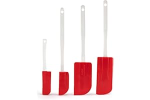 TJ POP Set di 4 Spatole in Plastica Resistente al Calore, Utensili da Cucina per Cuocere, Mescolare e Raschiare, per Uso Alimentare
