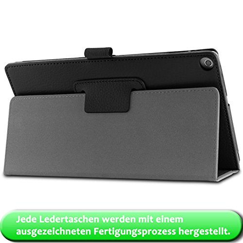 Infiland Medion Lifetab P8311 / P8312 / P8313 / P8314 / S8312 / S8311 Hülle Case -Slim Fit Folio PU-lederne dünne Kunstleder Schutzhülle Cover Tasche für MEDION LIFETAB P8311 (MD 99443) P8312 (MD 99334) / P8313 / P8314 (MD 99612) / S8312 (MD 98989) / S8311 (MD 98983) Tablet-PC (8 Zoll)(Schwarz) - 6