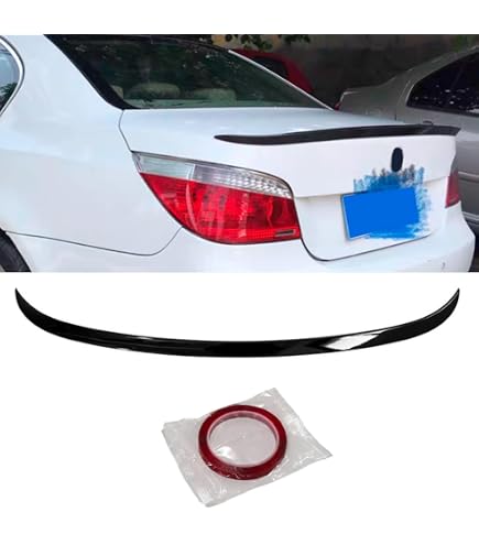 CAIXCAR Spoiler Arrière BMW Série 5 E60 2003-2010 - Aileron Noir Brillant Avec Adhésif