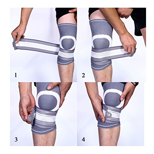 Liveup SPORTS Kompression Kniebandage mit verstellbaren Trägern Elastic Bandage für Arthritis Gelenkschmerzen und Verletzungen Recovery LS5676 - 2