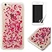 Produktbild Handyhülle für iphone 6/iphone 6S Hülle Silikon Glitzer Herz mit [Display Schutz Folie] ,OYIME Glänzend Paillette Design Weich Dünn Schlank Schutzhülle Tasche Stoßfest Kratzfeste Etui Glitter Love-Heart Slim Thin Bumper Cover Case and Folie für Apple iphone 6/6S - Rot