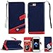 Produktbild xifanzi PU Leder Klappetui für iPhone 7 Plus/ iPhone 8 Plus Brieftasche Buchstil Abdeckung Stitching Color Design Metallschnalle Original Flip Case mit Handschlaufe Griffabdeckung iPhone 7 Plus/ iPhone 8 Plus Case Marineblau Bookstyle mit Kickstand Funktion Kartenhalter Mehrfachwinkel Schutzhülle für Apple iPhone 7 Plus (5.5") iPhone 8 Plus (5.5")