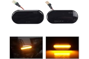 HACREYATU Dinámicos LED intermitentes laterales para Bora Golf 3 4 Passat 3BG Polo SB6 Sharan Vento (negro)