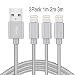 Produktbild Quntis® 1m 2m 3m apple ladekabel USB Datenkabel mit Nylon umflochtenes verwicklungssicheres Ladekabel Verbindungskabel für Apple iPhone8/7 7/8 Plus 6 Plus 6 5 5S 6S SE iPad 4.Gen.iPad Mini Air alle iOS-Update (Grau)