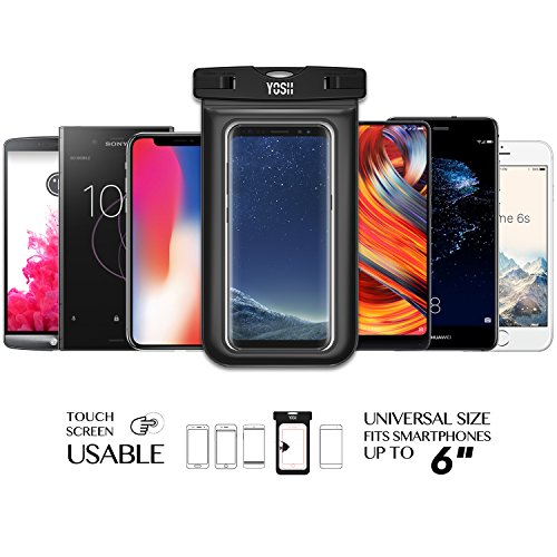 Wasserdichte hülle tasche beutel handyhülle YOSH® für iPhone 6 6s Plus Schnorcheln Tauchen Samsung S6 S7 S8 Note LUMIA 950 Huawei P8 P9 P10 BQ Aquaris Moto, bis zu 6 Zoll. Für Geld Reisepass (Schwarz) - 3