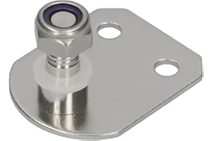 BOOTE & YACHTEN KANTSCHUSTER Befestigungsplatte 44 x 35 mm Halterung Aufnahme für Gasdruckfeder mit Augenaufnahme | Bolzen mit M8 Gewinde und Sicherungsmutter | Montage Beschlag für Gasfeder Gasdruckdämpfer