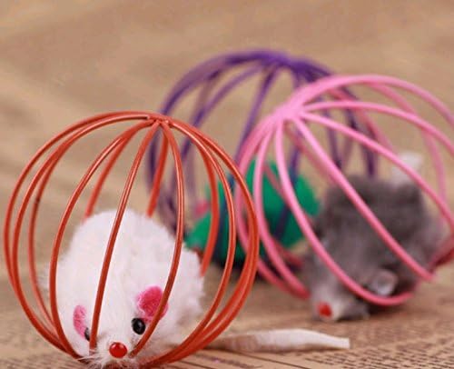 Komener 1PC Pet Cat Kitten Funny Playing Toy Teal Rat in Cage Toy