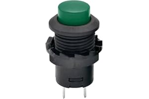 FUCHSWERK Drucktaster rund Taster 12mm DIY Druckschalter AC 1,5A/230V 12V NON-Momentan button Taster | Grün