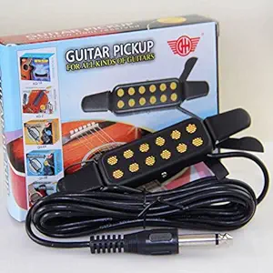 Mustang Clip-on Acoustic Electric Guitar Pickup Audio Transducer Amplifier 12 Hole 1/4