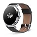Produktbild teepao Fitness Tracker Armbanduhr für Damen Herren Farbe OLED-Bildschirm Activity Tracker mit Herzfrequenz/Sleep Monitor Kalorien Track IP67 Wasserfest Schwarz Stahl Band Silver Leather Band
