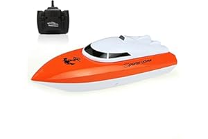 SZJJX RC Boat, Remote Control Boats for Lake/Pool/Pond, 2.4 GHz High Speed Outdoor Adventure Electric RC Racing Mini Boats for Adults & Kids-Orange