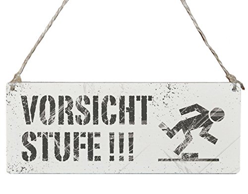 Holzschild Vorsicht Stufe B x H: 25cm x 10cm - 2