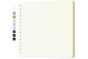 Yopih Álbum de Fotos Scrapbooking DIY 20,5x20,5 cm Papel Kraft Rígido con 20 Hojas, Libro de Recuerdos Fotográficos, Beige