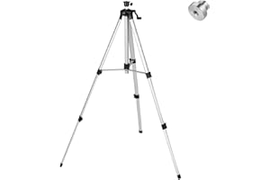 Trepied pour Niveau Laser Firecore Trepied Laser 1,5m, ÉLescopique Tripole avec Niveau à Bulle et Adaptateur de TréPied SuppléMentaire 5/8"-11 -FT1500D
