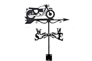 CNMJI Weathervane Motorcycle Cultivator Art Decor Stainless Steel Weather Vane Measuring Tools Weathercock Direction Indicator for Garden Patio Yard Decoration