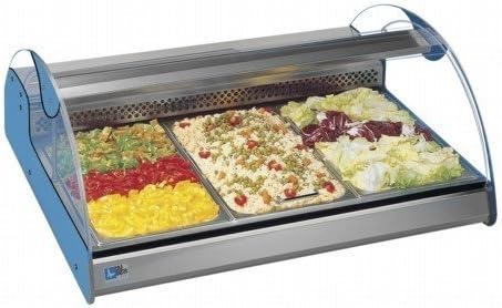 Tecfrigo Planet Range Counter Top Display Chilled Display with Stainless/Acyrlic 400(H)x705(W)x900(D) 2x 1/1 Gastro Pans Litre Shelves -2 Year Parts Warranty Included