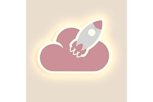 niuniaj Applique da Parete Interno 14W 1550LM Lampada da Parete Interno a Forma di Nuvola,Bianco Caldo Bianco Neutro Bianco Freddo Tricolore, Applique Cameretta Bambina/Bambino (Rosa)