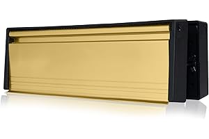 UAP Xfort MailPlate 10" Letterplate Polished Brass, Premium Draught Proof Postal Letterbox, Telescopic Sleeved Letter Box For Wooden, Composite And uPVC Midrail Doors With 40-80mm Door Thickness