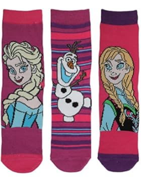 Disney Confezione da 3calzini in cotone Frozen con Elsa, Anna e Olaf