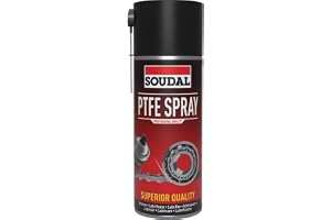 Soudal, PTFE Spray, 400 ml, transparent, högtrycks- och temperatursmörjmedel, för mekaniska komponenter, perfekt för kedjor o