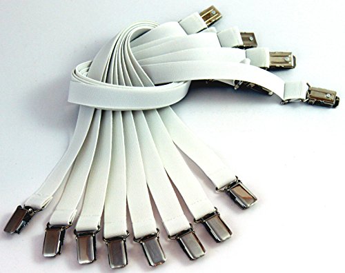 6 Bettlakenspanner extra lang 55 – 200cm mit Metallklammern, Top Qualität ! - 2