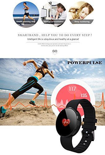 Fitness Tracker mit integrierter Herzfrequenzmessung am Handgelenk von Outry, wasserdichter Schrittzähler mit Anzeige von Schritten, Tagesziel, Kalorienverbrauch, Distanz, Schlafanalyse, Datum und Uhrzeit, Aktivitätstracker für Android und IOS(Generation 2) - 5