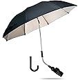 ZjRight Pram Parasol, 50+ UV 73cm Stroller Umbrella with Adjustable Fixing Clamp & Umbrella Handle for Pram, Stroller, Pushchair and Buggy - Black