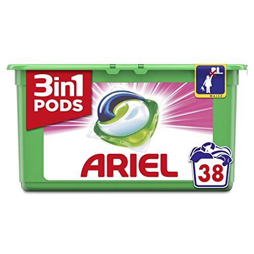 Ariel 3en1 Pods Detergente En Cápsulas, Sensaciones, Limpieza Increíble, Limpia, Quita Manchas, Ilumina - 38 Lavados