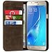 Produktbild ROYALZ Book Cover für Samsung Galaxy J5 2016 Ledertasche DUOS (J510F) Lederhülle Case Tasche Hülle Schutztasche Schutzhülle mit unsichtbarem Magnet Standfunktion Kartenfach Vintage Leder dunkel braun
