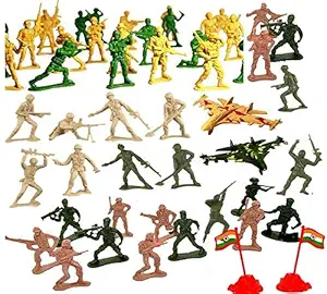 MINNA BAZZAR Plastic Army Set Toys for Boys Military Soldiers Set for Kids 95 PCs Army Fighter Toys for Kids Boys and Girls / Plastic