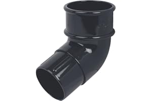 Floplast (50mm Offset Bend) (Black) 50mm Downpipes & 76mm Miniflo Guttering for shed, Porch, Conservatory, Out Building, etc Full Range Black NOT for Standard House guttering - Smaller