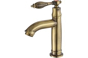 SHUILTAD Ottone Centerset Bagno Lavello Rubinetto Deck Mount Singolo Foro Acqua Fredda Bacino Rubinetti, Spot Resistere Lucido