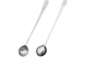 KRYMSON 2 Pieces Olive Spoon, Slotted Spoon, Stainless Steel Spoon, Small Slotted Spoon, Cooking Spoon, Multifunctional Canning Spoon
