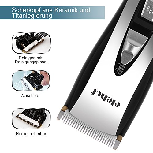 Elehot Surker Haartrimmer Haarschneider Profi-Haarschneidemaschine mit LED-Display und kabelloser Betrieb Netzteil elegant set - 3