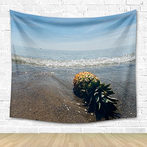 GZGZADMC Blue Wave and Pineapple Tapestry by Wall Art Hanging for Dorm Bedroom Living Room Tapestry wall hanging Decor Size- 51" H x 60" W