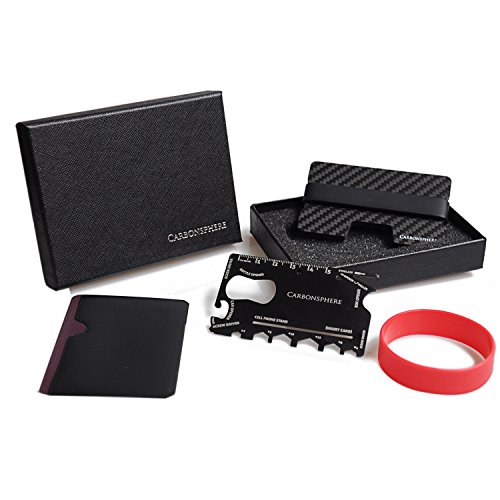 Preisvergleich Produktbild Kreditkartenetuis Carbon (1-12 Karten) / Slim-Wallet / Kreditkartenhalter mit Multitool-Card / Kartenorganizer / Kartenetuis
