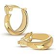LILIE&WHITE Gold Clip-On Hoop Earrings for Women – Chunky No-Piercing Fashion Earrings, Lightweight & Comfortable, Jewelry Gift for Girls