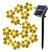 Produktbild elecfan Solar LED String Lichter, Solar String Licht Angetrieben 50 LED Pfirsich Landschaft Lampe Wasserdichte Feenhafte Lichter Geburtstag Hochzeit Party,Warmweiß