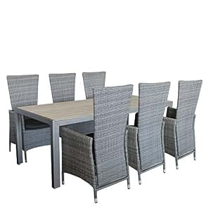 Amazon.de: 7tlg. Aluminium Polywood Gartenmöbel Set ...