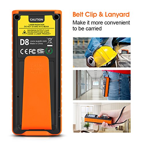 SUAOKI D8 Laser-Entfernungsmesser 0.2~40M ,+/- 2mm Messgenauigkeit , Laser Distanzmessgerät mit LCD Display Entfernungsmessergerät - 9