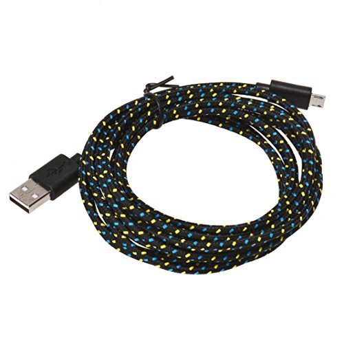 USB-Kabel, Huihong 2M Hanf Seil Mikro USB LadegeräT Sync Daten Kabel Kabel FüR Handy (Schwarz)