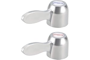 sourcing map Manija de palanca de grifo, manija de palanca única de 30 mm de diámetro Reemplazo de tono plateado 2 piezas