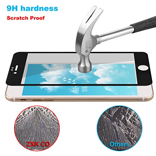 iPhone 7 Panzerglasfolie, ZXK CO 2 Stück Ultradünn 3D Full Screen 99% durchsichtiger Displayschutzfolie Panzerglas Schutzfolie Schutzglas 9H Hartglas für iPhone 7 – Schwarz 3D Round edge - 4