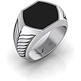 Vitra jewellery Smaug Mens Rings Silver 925 Rings For Men Pure Silver 925 Rings For Men Black Onyx Rings Mens Gift for Men Boyfriend With Certificate of Authenticity and 925 Stamp