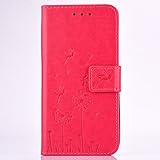 Lenovo Vibe P1m Case, BONROY® Lenovo Vibe P1m Dandelion couple series PU Leather Phone Holster Case, Flip Folio Book Case, Wallet Cover with Stand Function, Card Slots Money Pouch Protective Leather Wallet Case for Lenovo Vibe P1m
