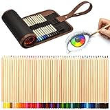 ✏️SET DE LÀPICES DE DIBUJO EN ESTUCHE ENROLLABLE✏️  Fantástico estuche enrollable para lápices con cinta de piel con broche para esbozos, bosquejos, dibujar y colorear